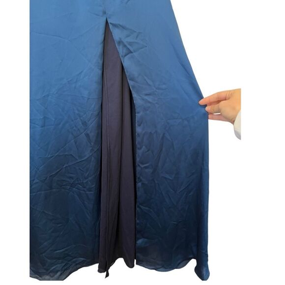 NWOT Dessy Collection 3108 Off the Shoulder Flounce Sleeve Empire Waist Gown 0 - Picture 8 of 11